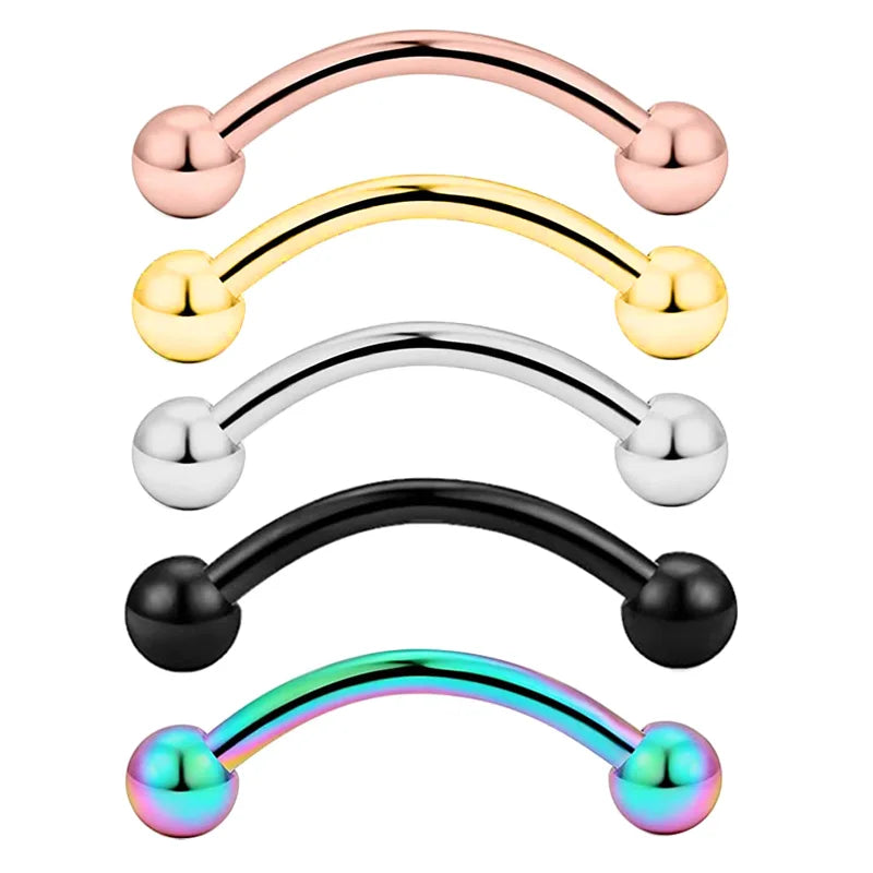 16G Curved Barbell Eyebrow Rings Piercing Surgical Stainless Steel Daith Rook Earring Piercing Jewelry for Women Men