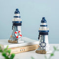 Wholesale Mediterranean Style HYI04 Small Lighthouse Wooden Crafts Nautical Ornaments Painted Perfect Birthday Gifts