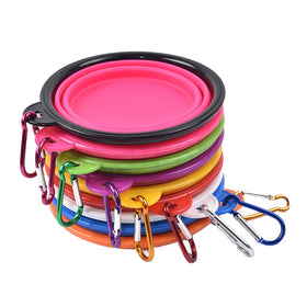 Newest Custom Outdoor Silicone Collapsible Pet Bowl 2-in-1 Foldable Cat Food Water Bowl Feeding Folding Dog Water Bowl
