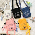 Korean Version Ins Sweet Mobile Phone Bag New Simple Girl Small Canvas Women's Mini Messenger Bags