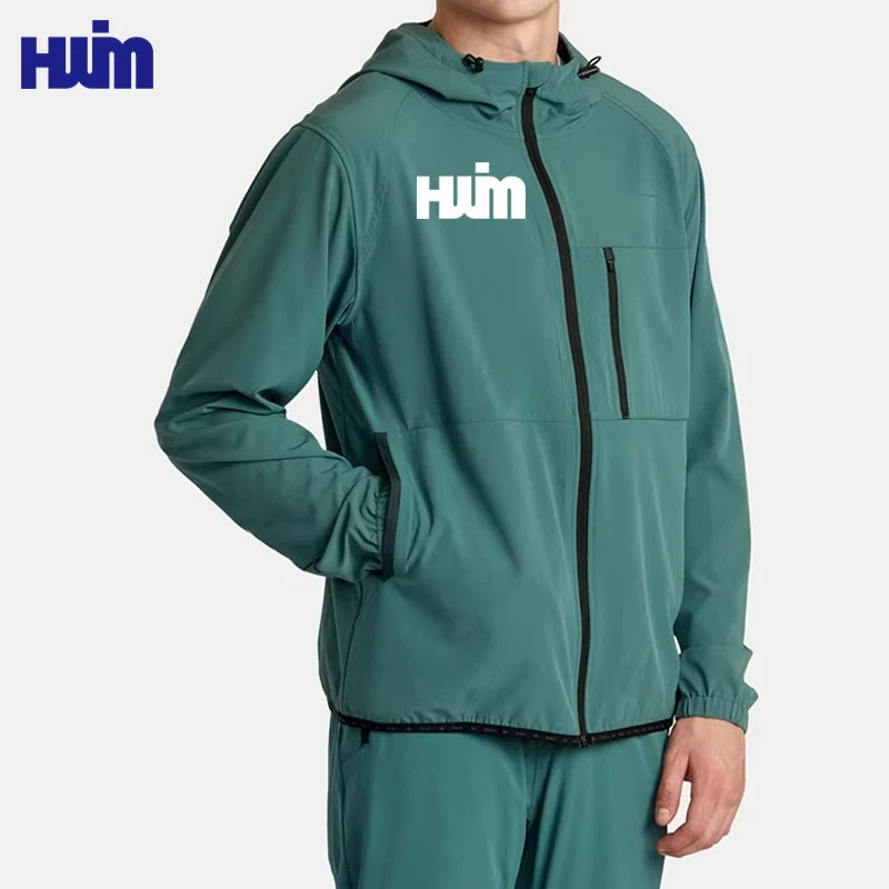 Wholesale Custom Waterproof Jacket Men's Outdoor Zip up Gym Training With Pocket Motorcycle Hooded Thin Man Windproof Jacket