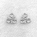 Sterling Silver 3*3mm Semi Mount Stud Earrings Empty Support Blank Claws Setting S925 Base Without Center Stone for DIY Inlay