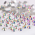 Wholesale Crystal AB Non Hot Fix Flatback Rhinestones Bulk for Clothes  DIY Loose Glass Glue on Back Rhinestones