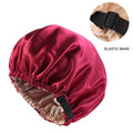 Custom Nightcap Women Adjustable Double Layer Reversible Hair Silk Satin Bonnet for Sleeping Curly Hair