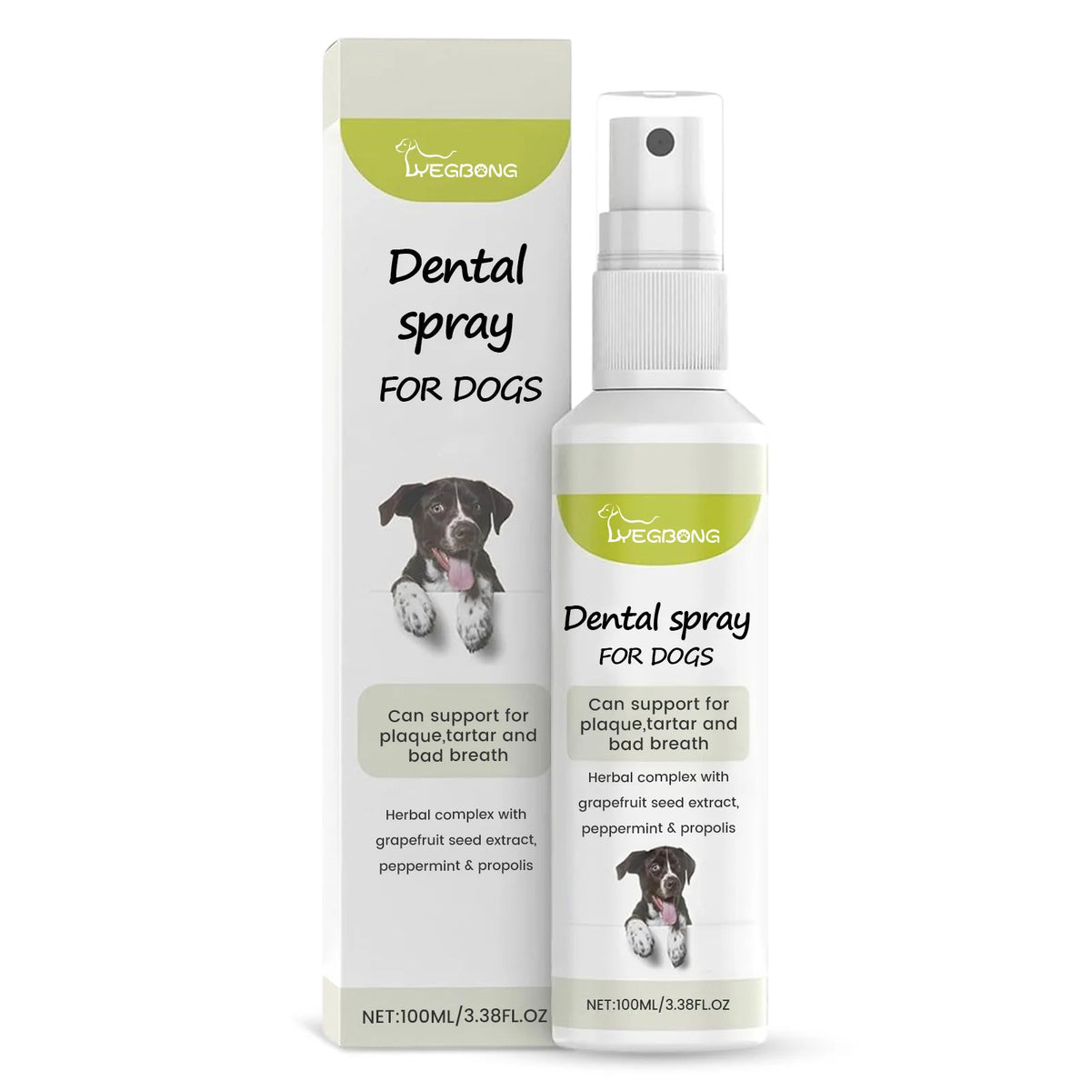 Hot Sale Yegbong Mint Flavor Fresh Breath Pets Oral Cleaning Spray Mouthwash Spray Dogs Dental Spray