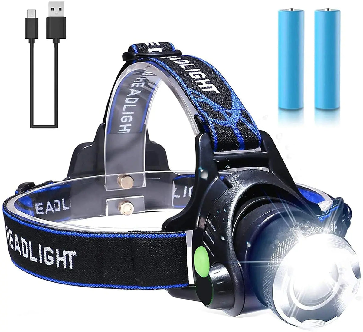 Rechargeable High-Intensity Headlamp Portable Zoomable Long-Range Fishing Lanterns Waterproof Outdoor Cycling LED Headlight