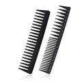 Two Piece Set of Oil Head Comb Carbon Fiber Material Heat Resistant Anti Static Wide Density Deign Comb