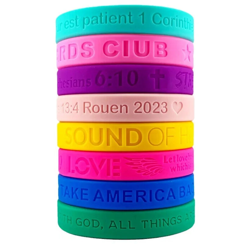 Custom Logo Debossed Waterproof Nautical Style Event-Ready Silicone Promotional Wristbands with Personalized Design