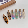 Professional Seamless Tortoise Leopard Gold Metal Make up No Bend Non Crease Free Custom Letter Hairclip Acetate Hair Clip