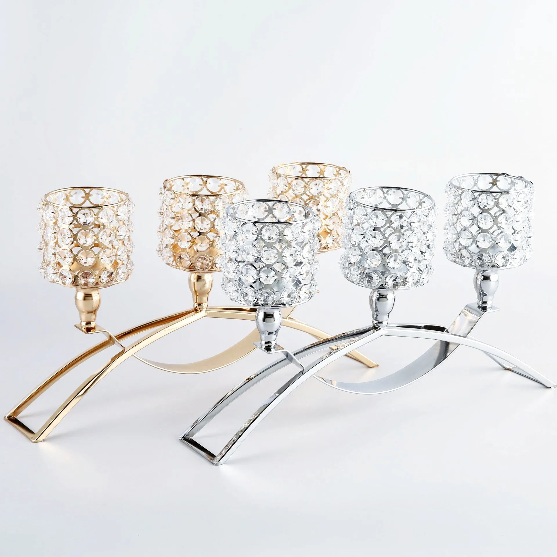 Creative Gold-Plated Iron Candlestick Holder for Home Wedding Iron Garden Decor Custom Box Packaging