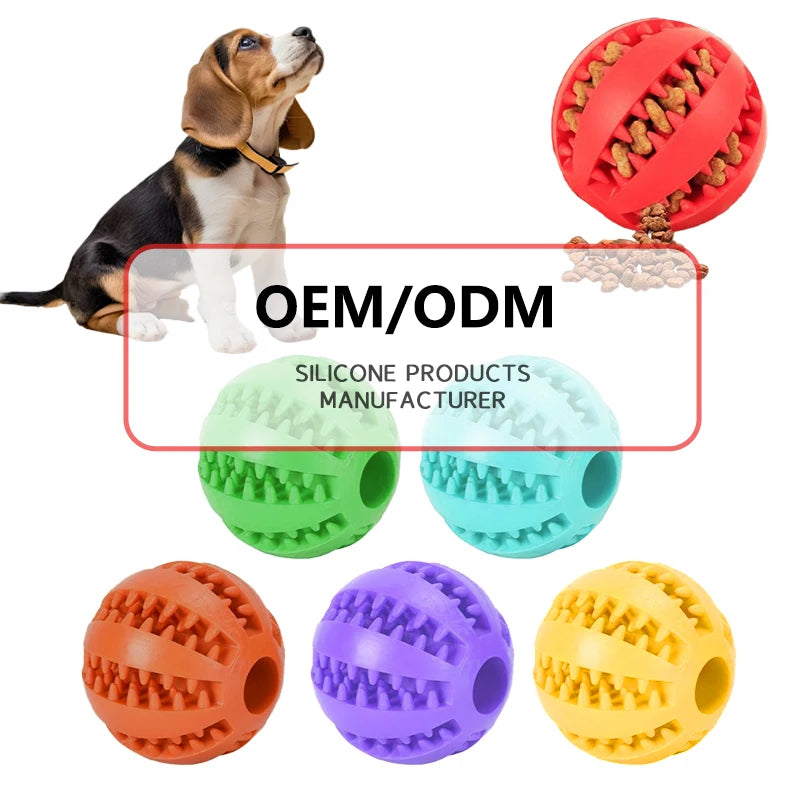 Toys for Pets Interactive Durable Soft Rubber Ball Chew Toys Dog Food Feeder Tooth Cleaning Ball IQ Training Pet Dog Chew Ball
