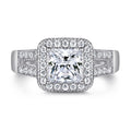Elegant Jewelry Supplier 925 Silver Princess Cut Rhodium Plated Anti Tarnish AAA Zirconia Ring OEM/ODM Factory Wholesale