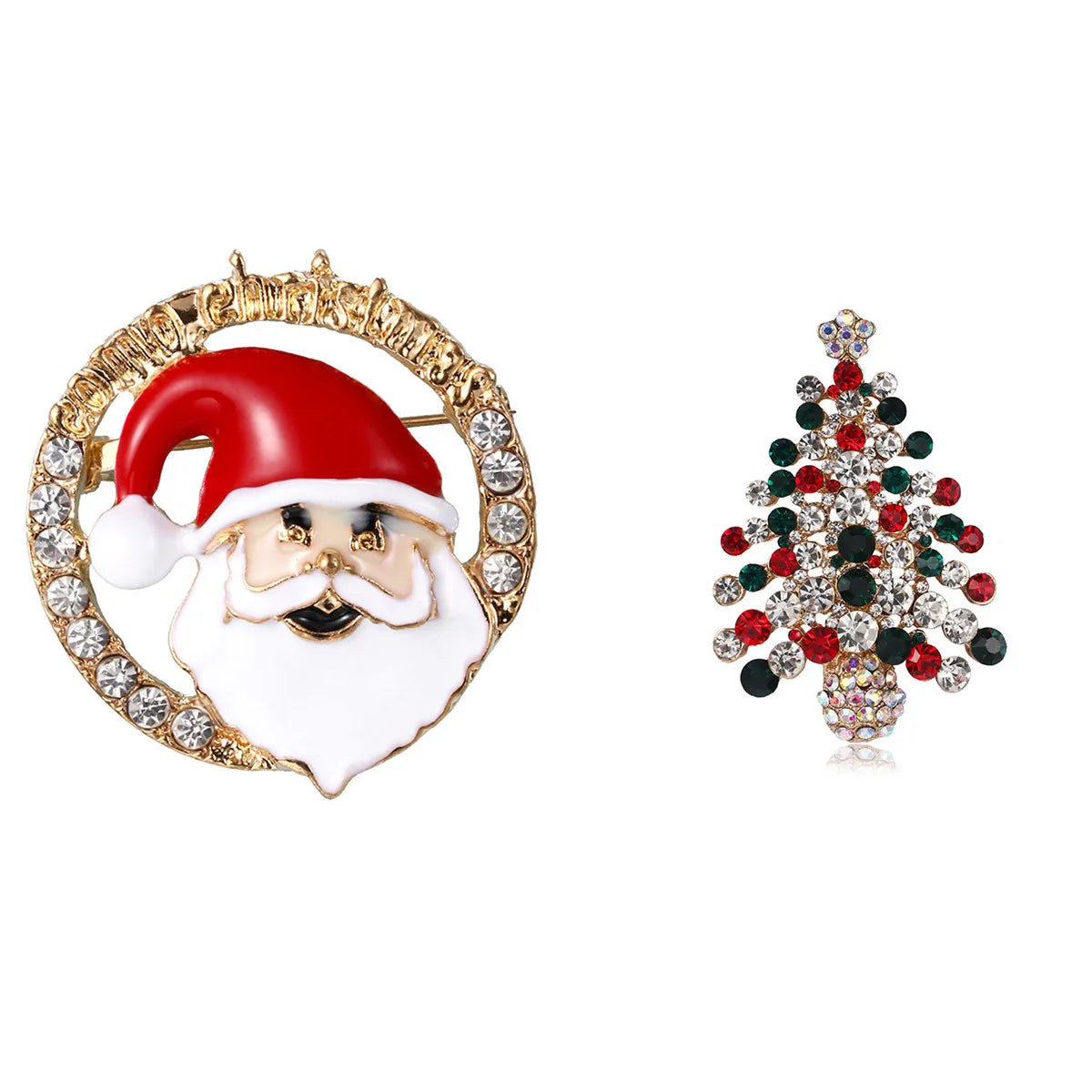New Arrival Christmas Santa and Christmas Tree Brooch - Vintage Alloy Clothing Footwear and Hat Accessory Pin