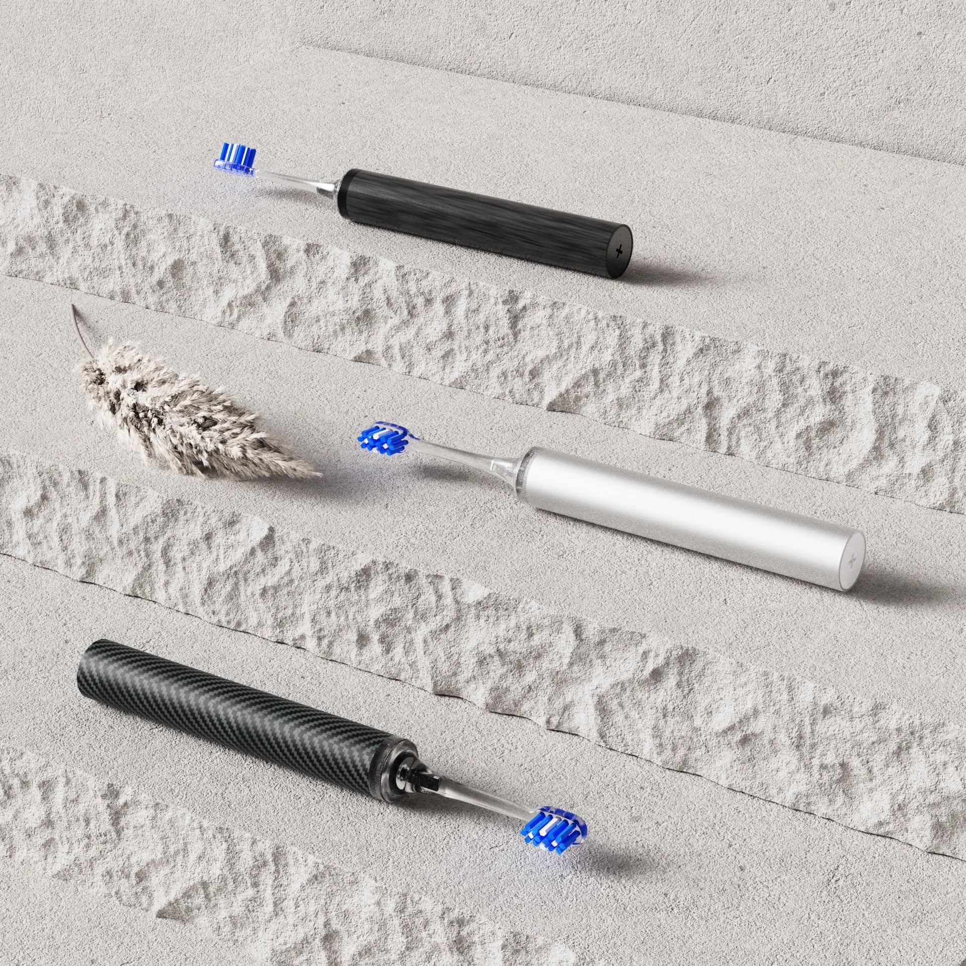 Recycle Aluminum Handle Pressure Sensor Turn ON/OFF Rechargeable Electric Sonic Toothbrush with Transparent Brush Head