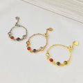 Luxury Colorful Zircon Chain Finger Rings French Design S925 Sterling Silver Adjustable Ring for Women Party