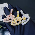 GRA Certificates Hip Hop Iced Out Fire Jewelry 925 Sterling Silver VVS1 Moissanite Initial B Letter Pendant