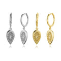 YHE0167 Women's S925 Sterling Silver Hoop Earrings with Zircon Eye Dangle Indian Designs & 18k Gold Plating for Anniversaries