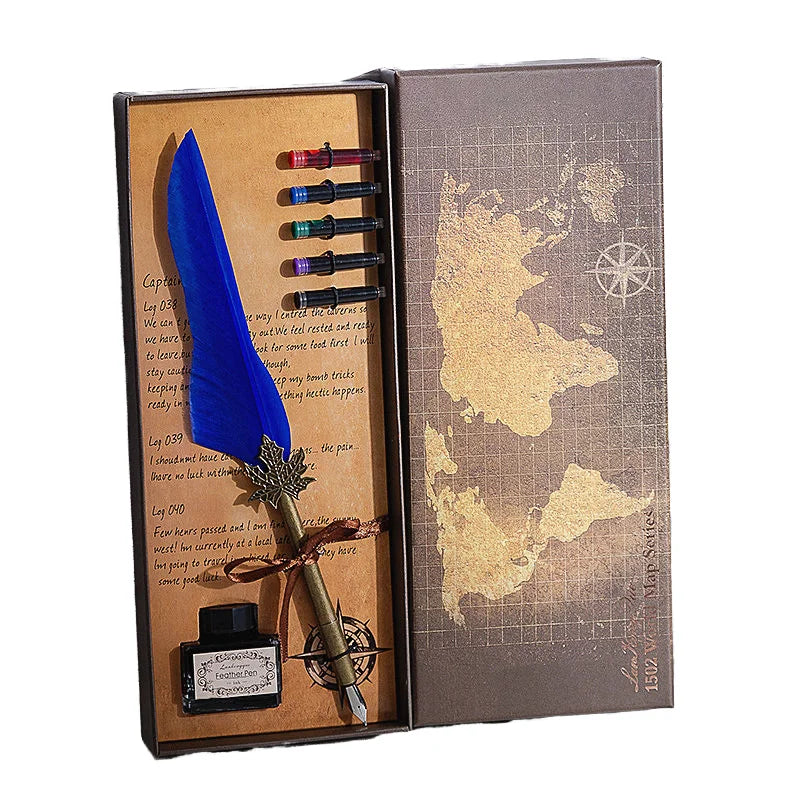 Metal Pens Fountain Custom Logo Pens Promotional Items With Ink Feather Dip Business Gift Set Fountain Pen Sets
