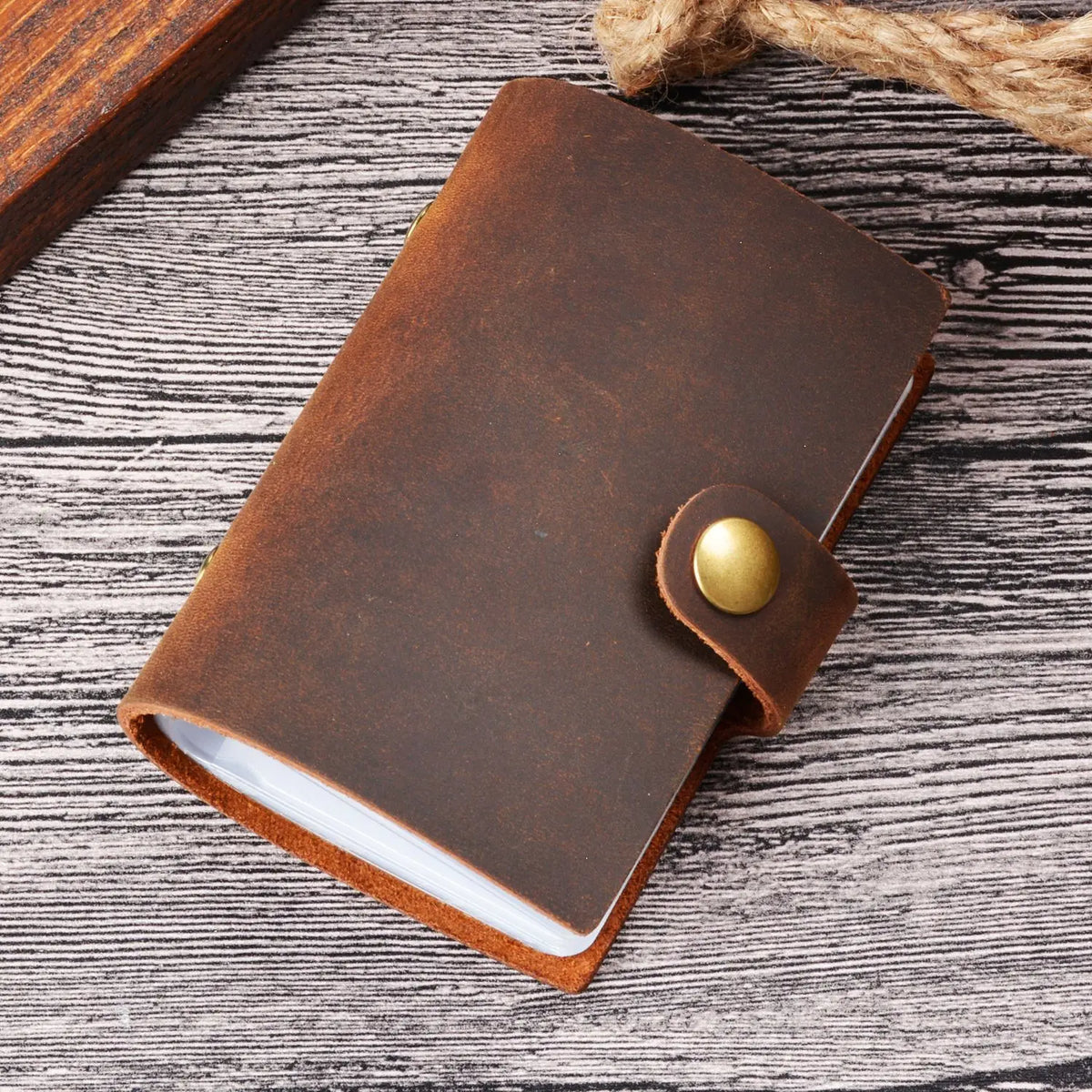Stain-Resistant Snap-Button ID Card Holder for Men 20 Card Slots Secure Credit Card Wallet Photocard Album for Networking Events MegaBDM