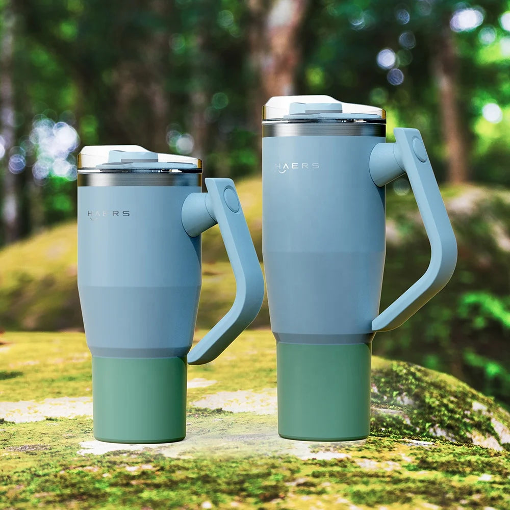 Haers New Arrived Customized Logo 32oz/40oz 304 Stainless Steel Insulated Vaccum Tumbler with Rotated Handle for Travel