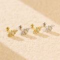 Ins Fashion Sterling Silver Jewelry S925 Opal Screw Stud Earring Jewelry Sterling Silver Minimalist Zircon Stud Earrings Women
