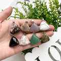 Wholesale Natural Crystal Quartz Pendant Charms Assorted Stone Flower Agate Triangle Pendants