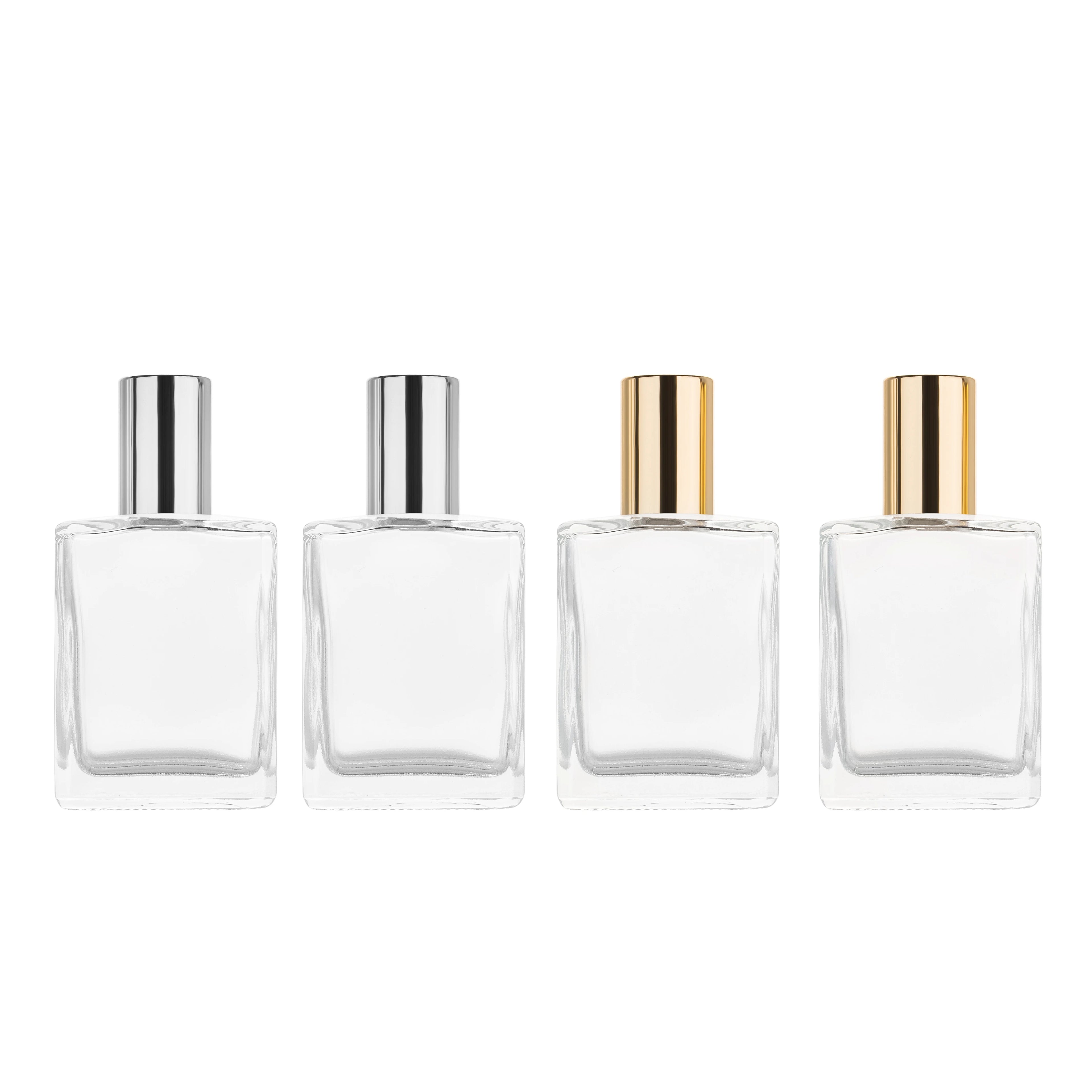 For MUB 15ml Mini Flat  Roller Glass Bottle with Aluminum Cover Empty Essential Oil Roll on