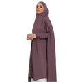 Islamic Women's Clothing for Prayer Plain Long Sleeved Solid Color Jersey Long Muslim Robe Casual Swing Prayer Clothing