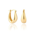 18K Thick Teardrop Hollow Hoop 925 Sterling Silver Earrings for Girls Rhodium & Gold Plated with Zircon Wedding Jewelry