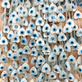 Hot Sell Heart Devil Eye Loose Beads Turkey DIY Straight Side Hole Shell Beads for Jewelry Making