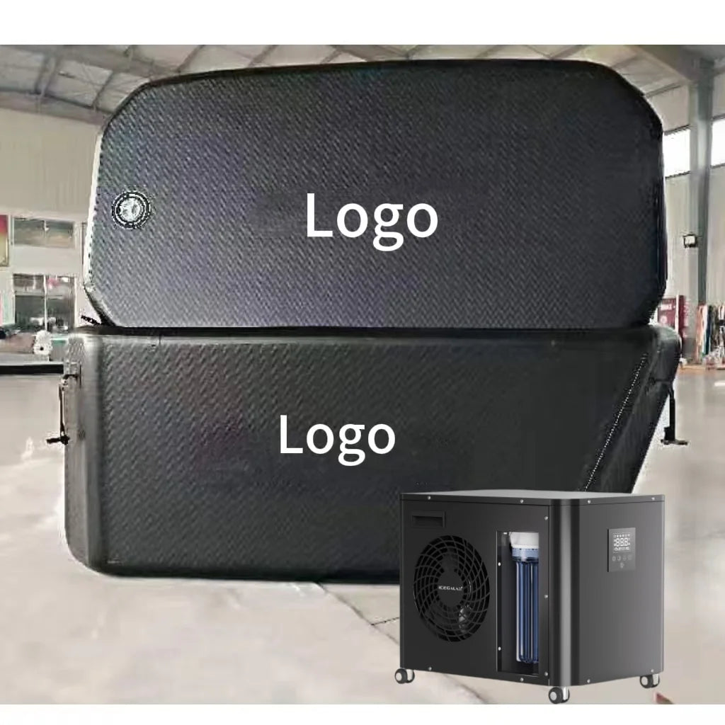 ICEGALAX Best New Cold Therapy Folding Drop Stitch Portable Ice Bath Custom Logo Cold Plunge Tub Angled Tub With Chiller