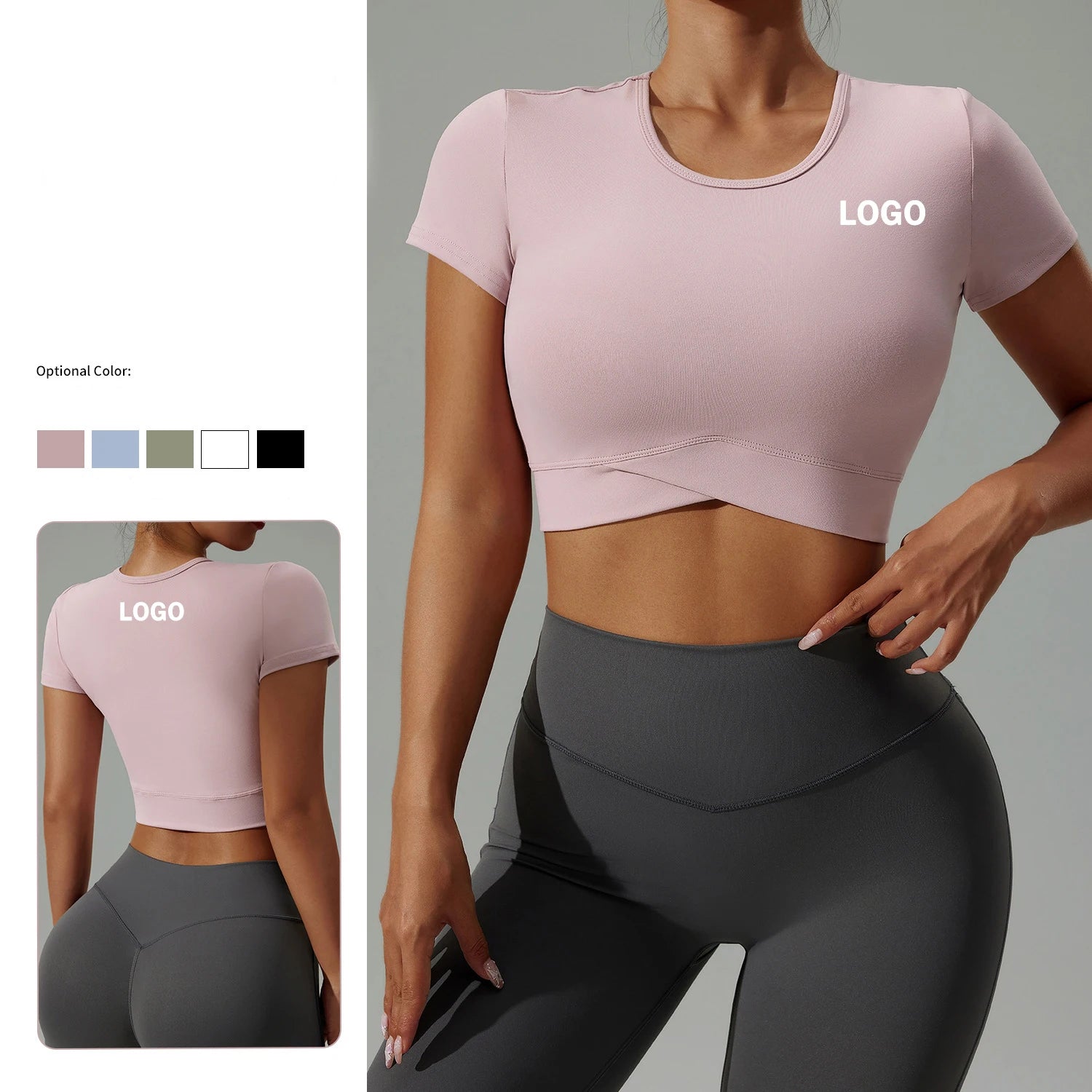 Custom Ladies High Quality Fitness Vest Sports Short Sleeves Gym Training Crop Top Workout Yoga T-Shirt for Women Casual Style