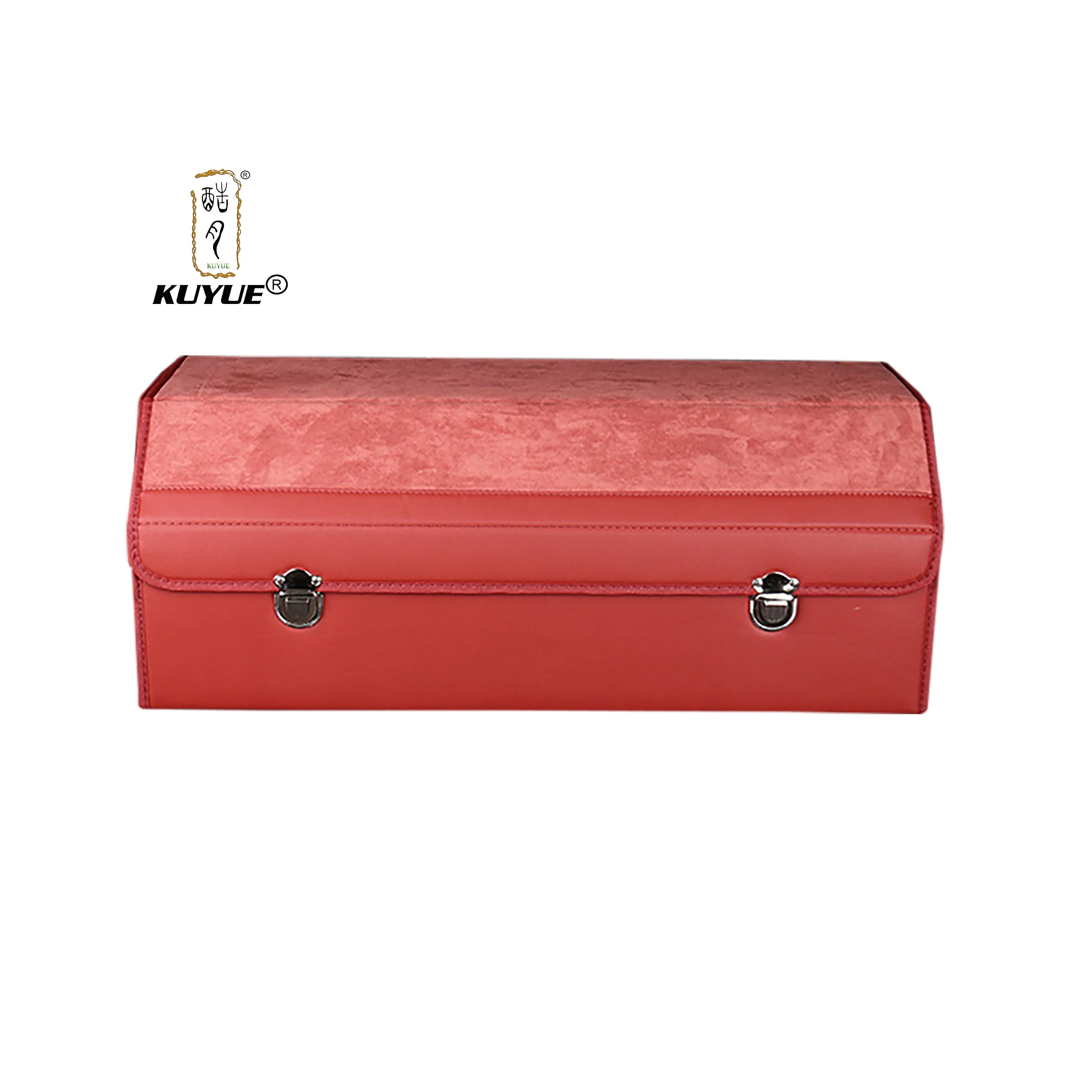 KUYUE Artificial Leather Car Trunk Organizer Large Capacity Soft Car Organizers and Storagefoldablewith Lip for Car SUV/Jeep