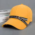Unisex Adjustable Yellow Letter Printed Baseball Cap Casual Hip Hop Streetwear Common Cotton Snapback Trendy Headwear Men Women