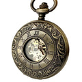 Retro Hand Wind Double Side Roman Mechanical Pocket Watch