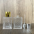 50mL 100mL Flat square Glass Perfume Bottles with Spray Cap for Travel Refill