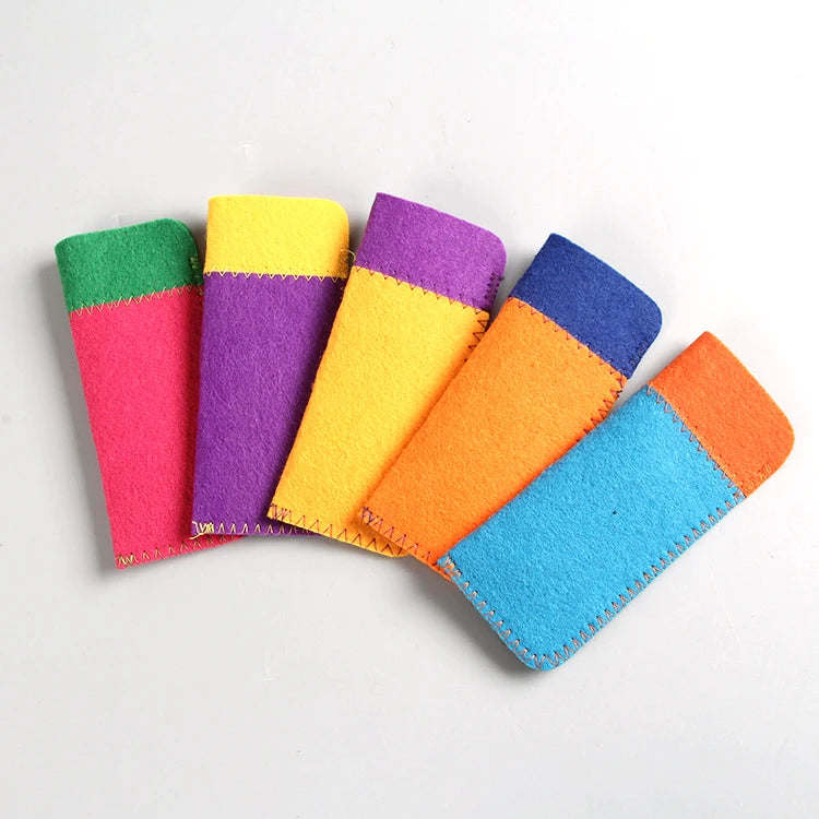 New Arrival Portable Felt Soft Glasses Pouch Fashion Travel Eyewear Packaging Wholesale Reading Glasses Case Bag