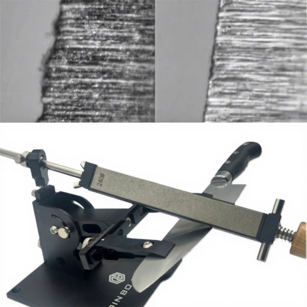 Professional Fixed Knife Sharpener Kit 3 Whetstones + Polishing Tool Design for Kitchen/EDC Knives Easy Clean & Storage