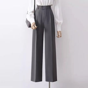 S-XL High Waisted Wide Leg Pants High Waisted Slimming Suit Pants
