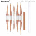 1Pc Rose Gold Ultra-thin Line Acrylic Double Head Nail Brush Drawing Manicure Nail Art Brushes Liner