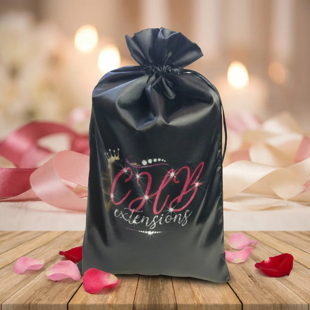 Customizable Satin Silk Hair Bundle Packaging Bags with Labels for Stylish Presentation and Personalization Options
