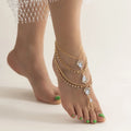 2023 Newest Barefoot Sandals Fashion Foot Chain Jewelry Anklet With Toe Ring in Body Jewelry Foot Wholesale