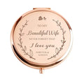 Gmagic Portable Round Foldable Compact Double-Sided Cosmetic Mirror Rose Gold Silver Pocket Mirror for Personalized Makeup Gift