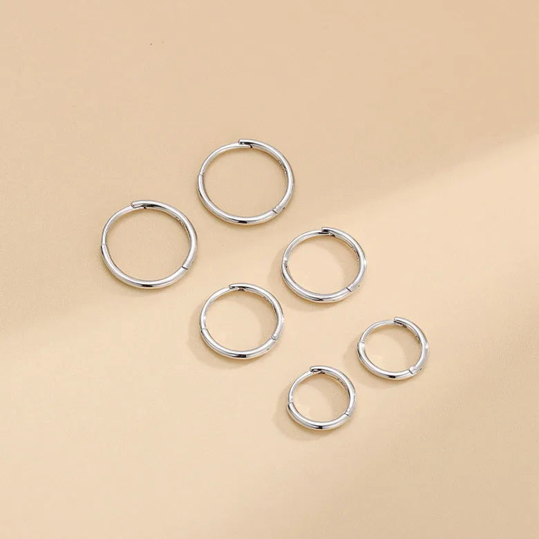 10mm 12mm 14mm Simple Style 925 Sterling Silver Gold Plated Hoop Earring for Women Everyday Earring
