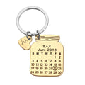 Engraved Calendar Keychain Set Stainless Steel Water Cup Keychain Shape Accessories
