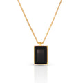 Chris April Fashion Jewelry Pvd Gold Plated 316L Stainless Steel Black square Geometric Pendant Necklace