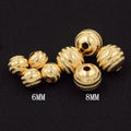 Excellent Stripe Glossy Jewelry Gold Filled Round Beads 14K DIY Bracelet Necklace Earrings Accessories