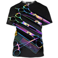 Low MOQ Lightweight Barber O-Neck Short Sleeve Shirt Custom Made Knitted Digital 3D Anti-Wrinkle Breathable T-Shirts Different