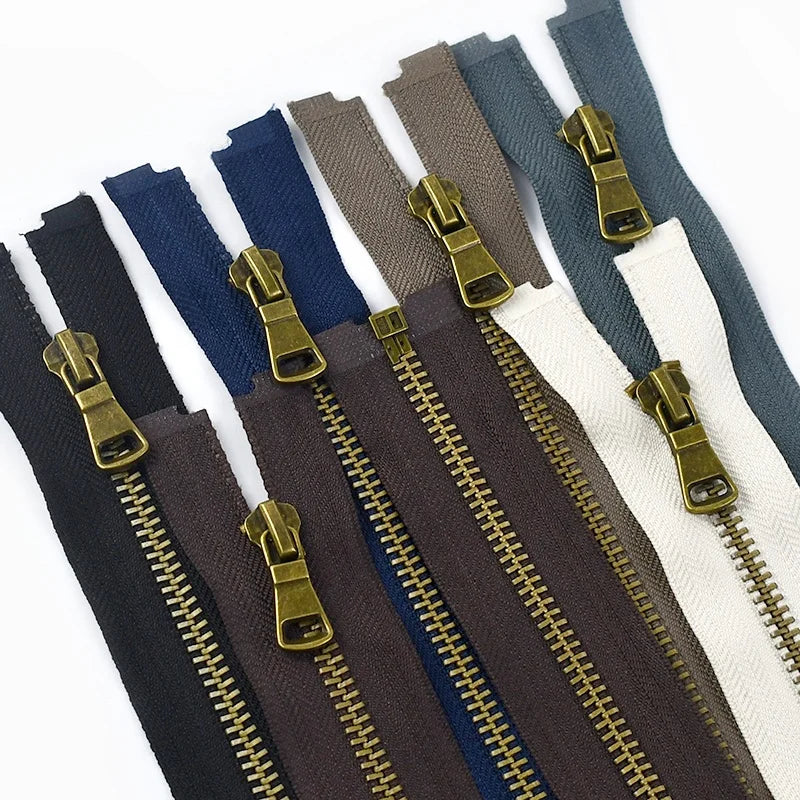 Meetee XP013 5# DIY Sewing Garment Zip Accessories Bronze Teeth Alloy Zipper for Handbag Jacket Single Open End Copper Zippers