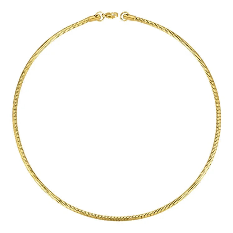 Latest 18K Gold Plated Stainless Steel Jewelry Snake Chain Necklace P203166